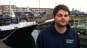 Ryan MacGregor rescued the woman from Hartlepool Marina