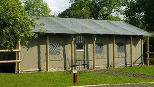 One of the glamping tents