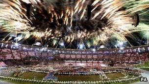 Fireworks at the London 2012 Opening Ceremony