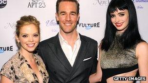 Dreama Walker, James Van Der Beek and Krysten Ritter