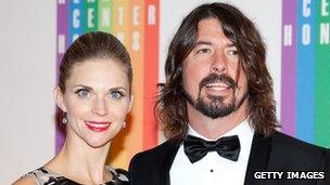 Dave Grohl with his wife Jordyn Blum