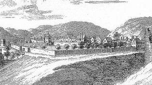 Nantclwyd y Dre Sketch from late 18th Century