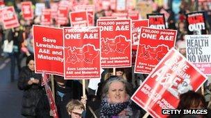 People marching in Lewisham