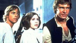 Mark Hammill, Carrie Fisher and Harrison Ford