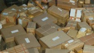 Stack of boxes and parcels