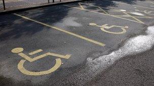 Disabled parking spaces