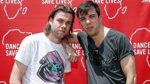 Bingo Players, aka Paul Baumer (left) and Maarten Hoogstraten. Photo by Kane Hibberd/(RED) via Getty Images