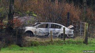 Burnt out car