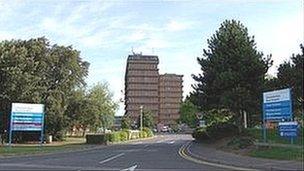 Entrance to the Gloucestershire Royal Hospital