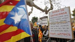 separatist supporters in Catalonia