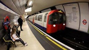 Tube train at Knightsbridge