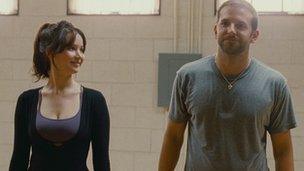 Bradley Cooper and Jennifer Lawrence in Silver Linings Playbook