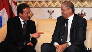 David Cameron holding talks with the Algerian counterpart Abdelmalek Sellal