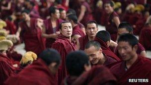 File photo: Monks in Sichuan province