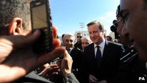 David Cameron in Martyrs' Square in Tripoli