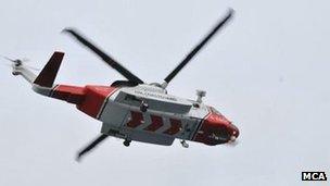 Coastguard helicopter. Pic: MCA