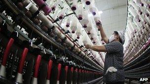 A worker at a factory in China