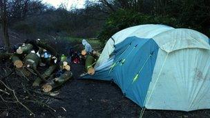 Camp set up in Alexandra Park