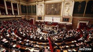 French National Assembly debating the bill in Paris on 29 January.