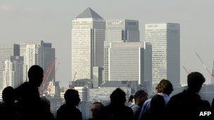 Skyline of Canary Wharf in London