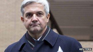 Chris Huhne leaving Southwark Crown Court