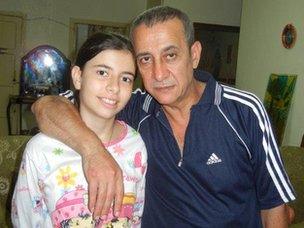 Abu Rami and his daughter Maya