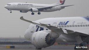 All Nippon Airways Dreamliner taxis for takeoff