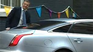 David Jones pictured in his ministerial car last year