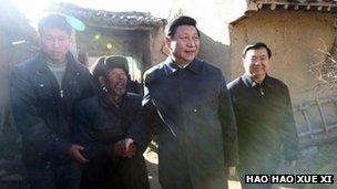 Xi Jinping in a village