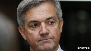 Chris Huhne outside Southwark Crown Court on 4 February