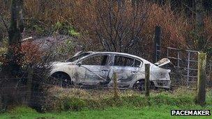 Burnt out car