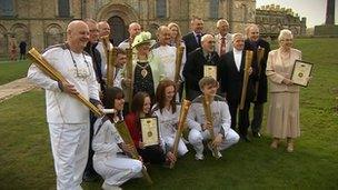 County Durham torchbearers at Durham Cathedral