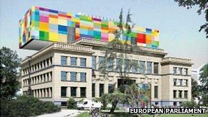 Multicoloured extension to the Eastman building