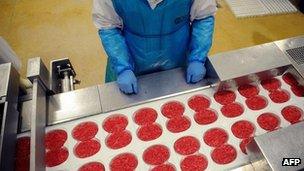 The production line at the Spanghero factory in Castelnaudary, France