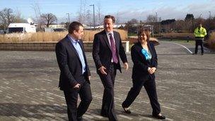 David Cameron walking in Eastleigh