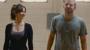 Jennifer Lawrence and Bradley Cooper