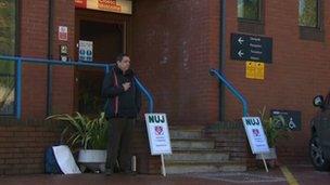 Lone protester in Bangor