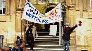 Protest at city hall