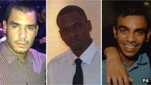 Grant Cameron, Karl Williams and Suneet Jeerh, three British men arrested in Dubai