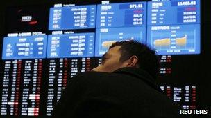 File photo: Tokyo stock exchange, 6 February 2013