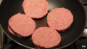 Burgers in a pan