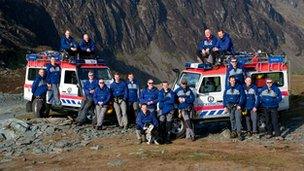 Team members at Fleetwith Pike