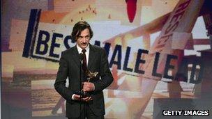 Actor John Hawkes accepts the award for Best Male Lead onstage during the 2013 Film Independent Spirit Awards at Santa Monica Beach