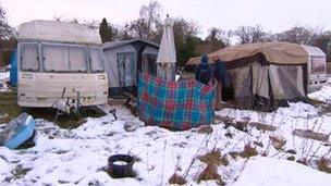 The Prykes' caravans in Dedham