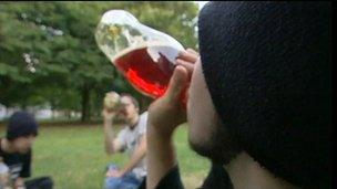 Youths drinking in park