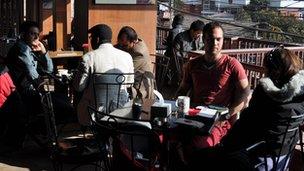 A cafe in Kathmandu