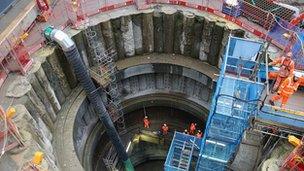 Part of the Crossrail construction site