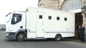 Prison van leaves HMP Shrewsbury for last time