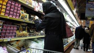 Iranian woman in supermarket