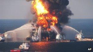 The fire at the Deepwater Horizon oil rig